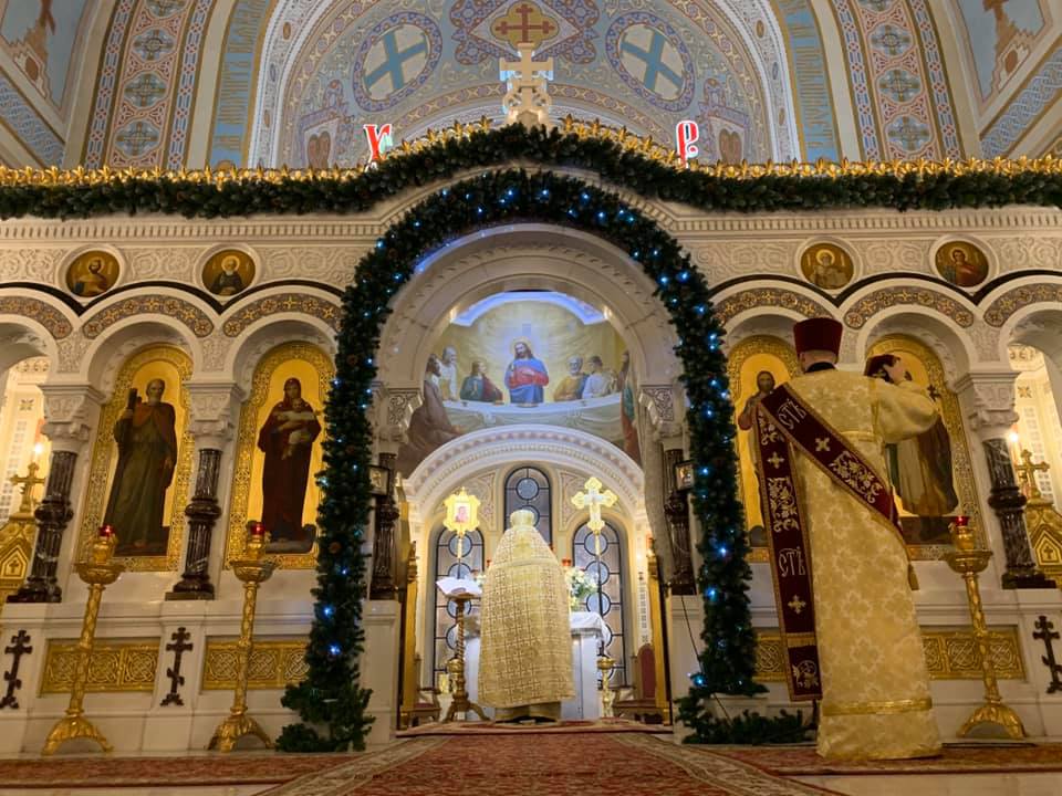 Ночную рождественскую службу впервые провели в верхнем храме Свято-Владимирского собора